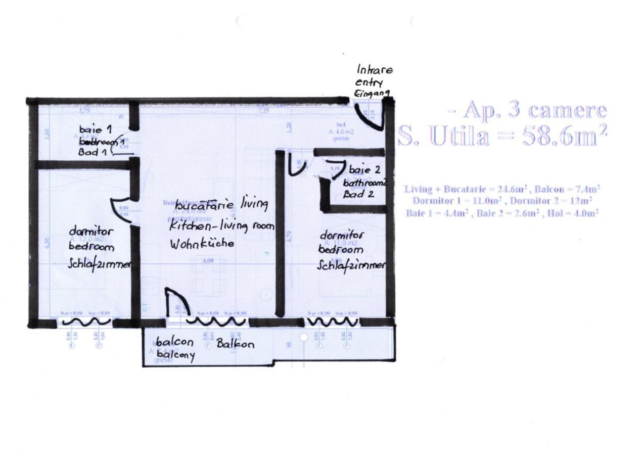 Living Home, Apartament Cu Doua Dormitoare Si Doua Bai Cisnadie Exterior photo